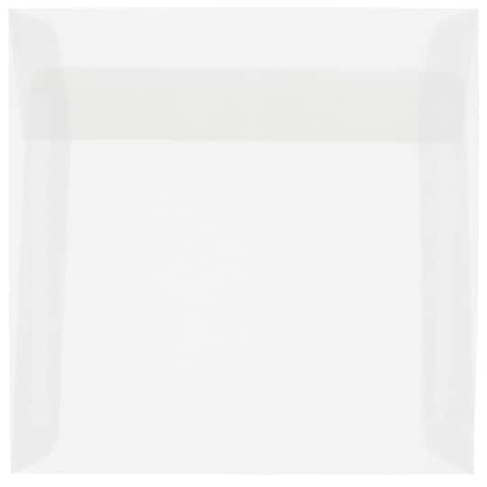 JAM Paper 6.5" x 6.5" Clear Translucent Vellum Envelopes, 25ct.